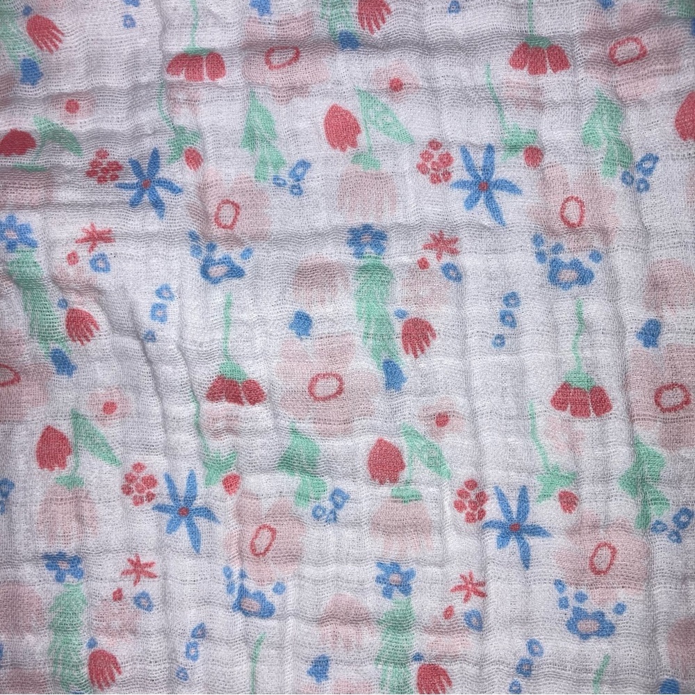 Lila & Jack 4 Layer Muslin Baby Blanket Cotton Pink Ditzy Floral NWOT